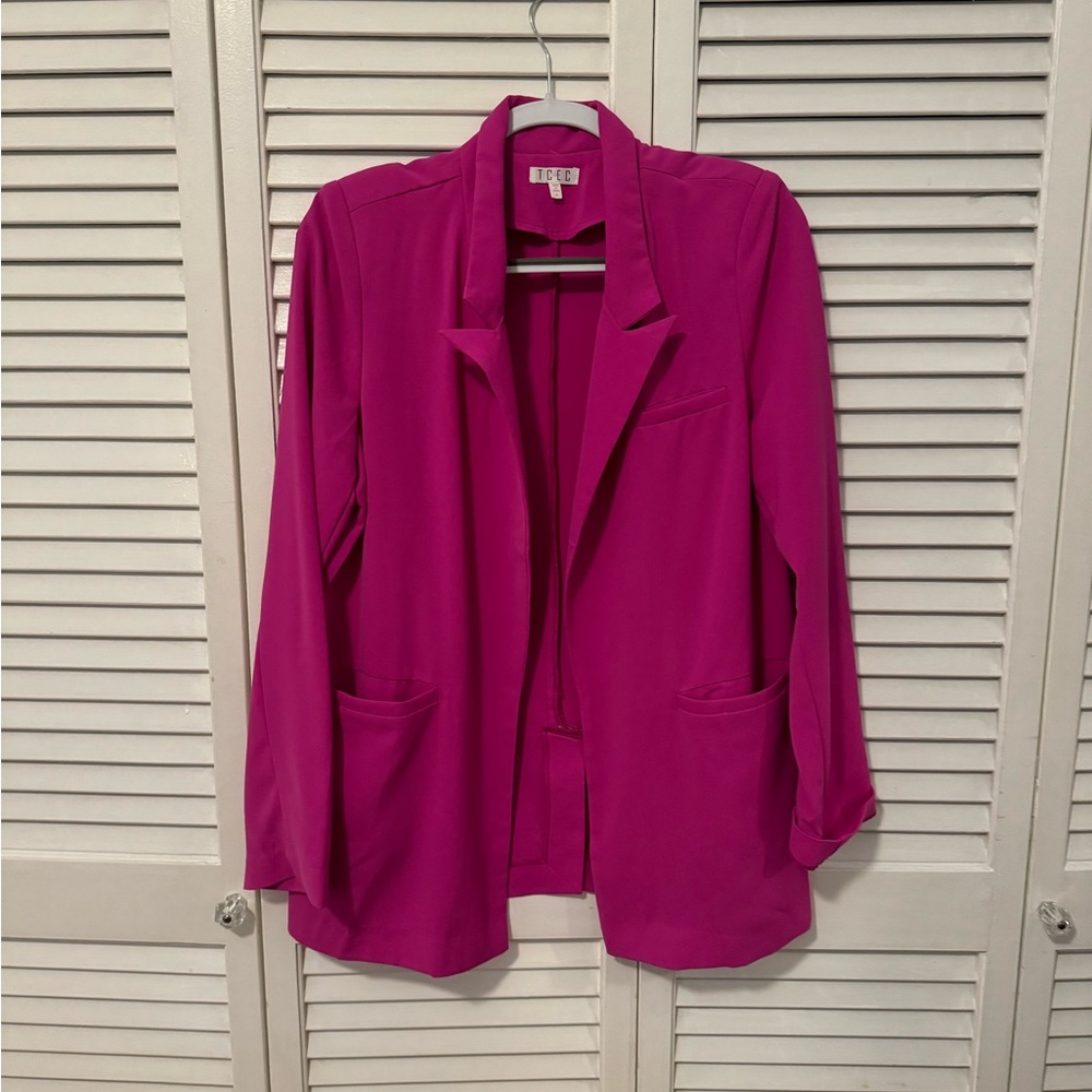 Hot pink oversized blazer